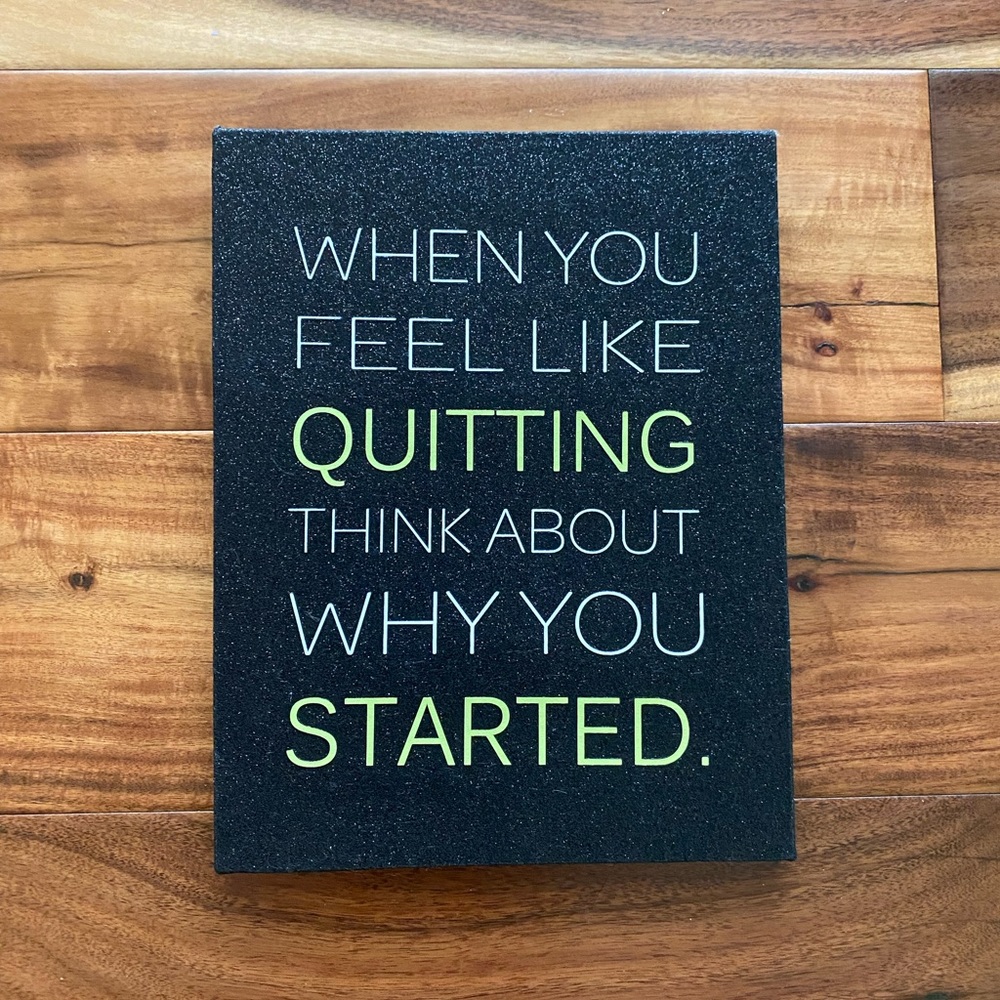 Small sparkly canvas | inspirational desk decor